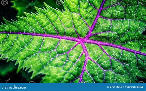 Vibrant Autumn Vegetable Fractal With Pink Vein Symmetry And Shape