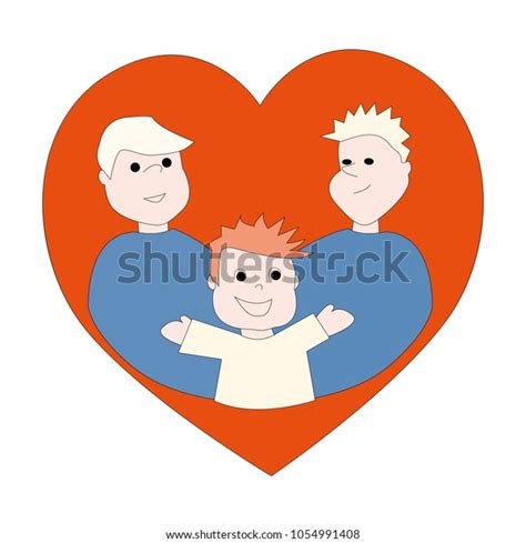 Two Gay Fathers Holding Their Son Stock Vector Royalty Free 1054991408 Shutterstock