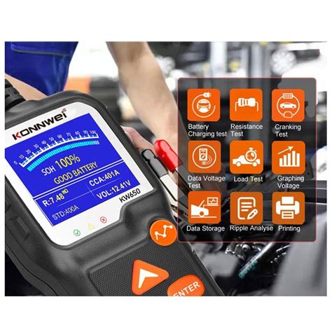 Konnwei KW650 Tester Batteria Per Auto E Moto 6V 12V