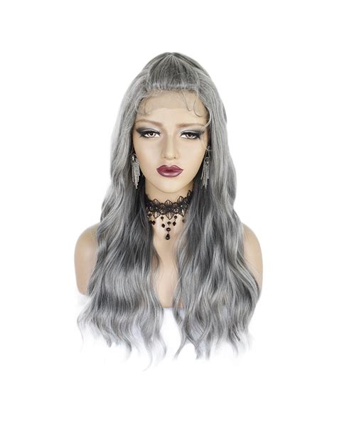 Gray Curly Long Wig Lace Front Super X Studio