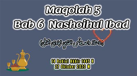 Maqolah Bab Nashoihul Ibad Robiul Akhir H Oktober