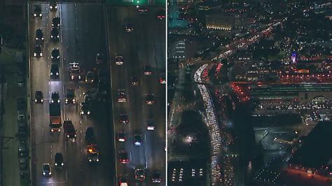 9 Vehicle Crash Snarls Traffic On Sb 101 Freeway In Downtown Los