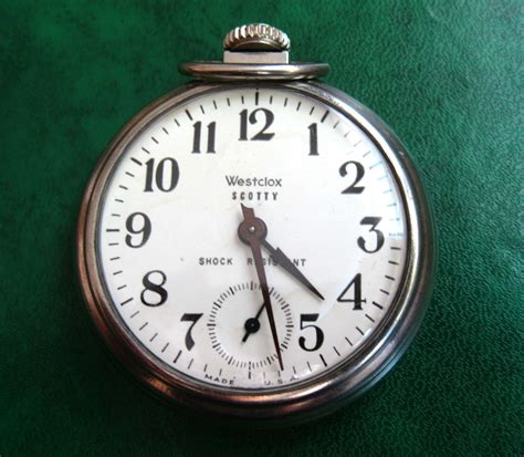 Vintage Westclox Scotty Pocket Watch Runs By Gbvintagehouse