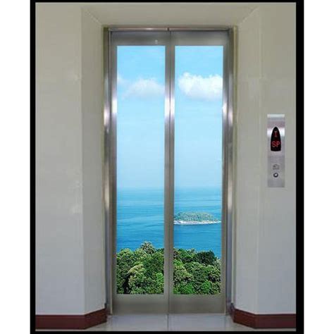 Stainless Steel Center Opening Full Vision Elevator Glass Door Telescopic Id 23177409691