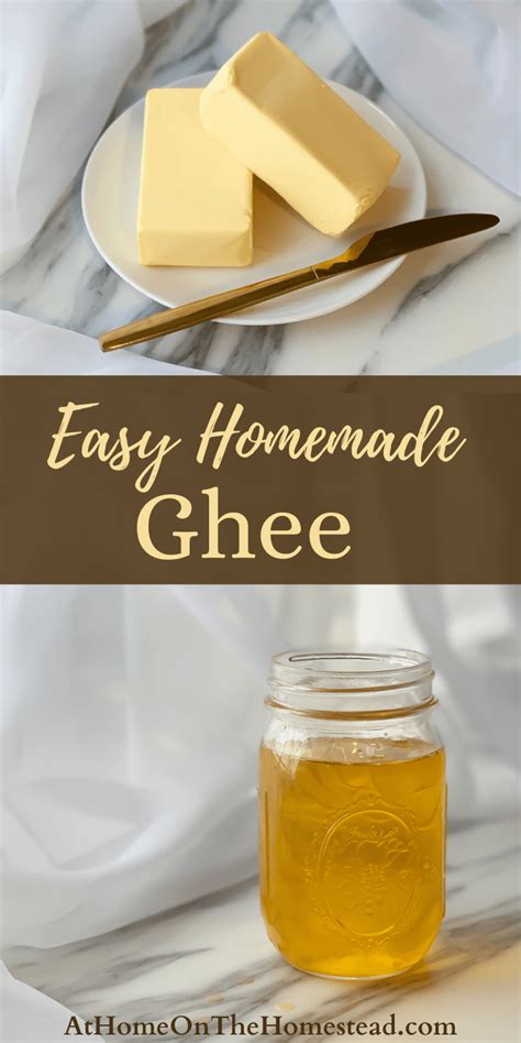 Easy Homemade Ghee Recipe - athomeonthehomestead.com