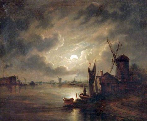 Breydon Norfolk Moonlight Vintage Artwork By John Berney Crome A