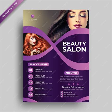 Premium Vector | Beauty salon flyer vector design template