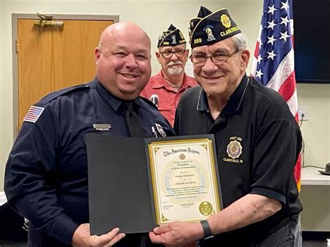 Firefighter Of The Year American Legion CSM Gary M Crisp Post 289