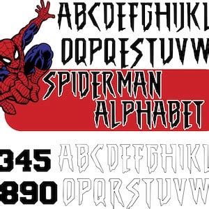 Spider Man Alphabet Svg Png TTF SPIDERMAN SVG Bundle Super Hero