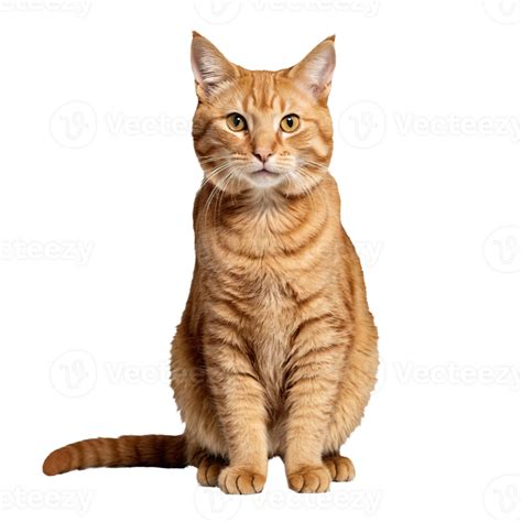 Orange Ginger Cat Sitting Isolated Transparent Photo 44760594 Png