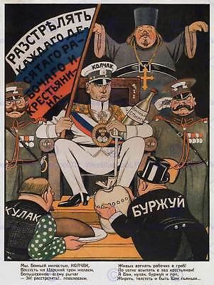 War Propaganda Anti Royalist Russian Civil Reds Whites Soviet Union