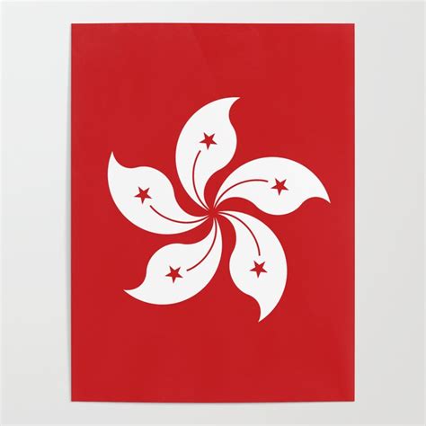 Hong Kong flag emblem Poster by Textures | Society6