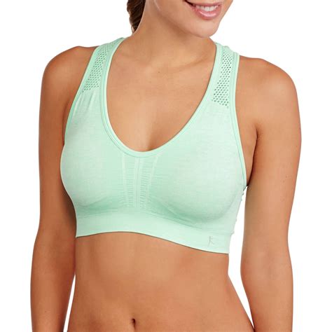 Womens Essential V Neck Racerback Seamless Sports Bra