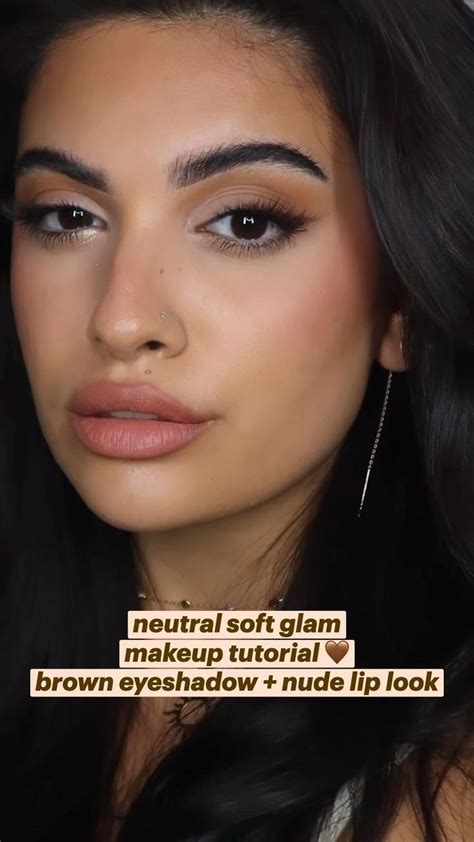 Neutral Soft Glam Makeup Tutorial Brown Eyeshadow Nude Lip Look Makeup Tutorial Neutral