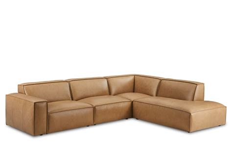 Jonathan Leather Extended Side Chaise Sectional Castlery Australia