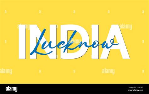 Lucknow In India Calligraphy Concept Vector Vector Illustration