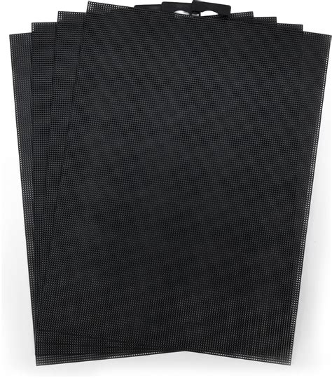 4pcs Plastic Mesh Canvas 14 Ct Black Plastic Mesh Canvas Sheets