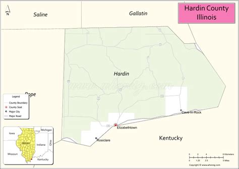 Map of Hardin County, Illinois - Thong Thai Real