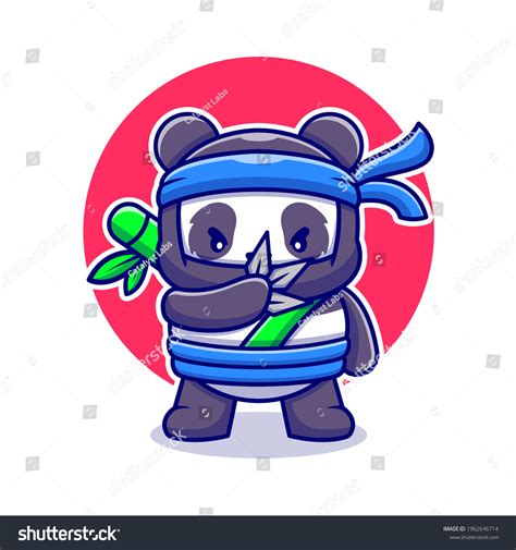 Cute Ninja Panda Cartoon Vector Icon Stock Vector Royalty Free