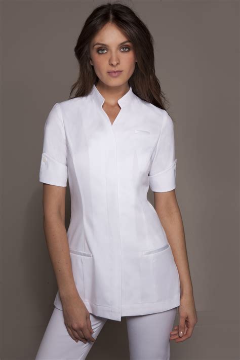 Stylemonarchy Spa Uniform Couture Elegant Spa Tunic In White Spa