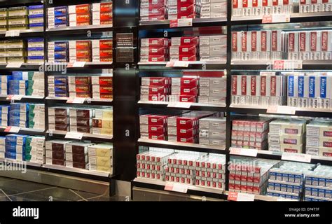 Cigarettes In Canary Islands Airport Duty Free Shop Stock Photo Alamy