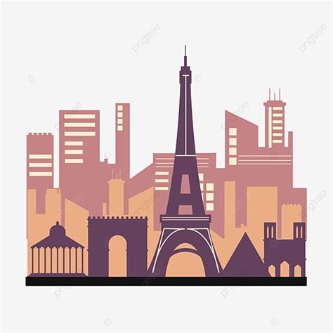 Paris City Skyline Silhouette Transparent Background Silhouette Paris