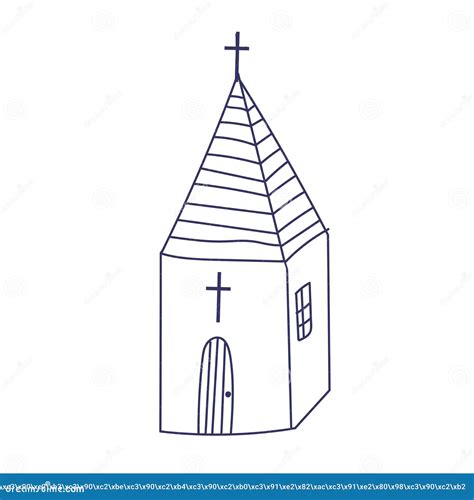 Doodle Church Drawing Vector Illustration 24569048