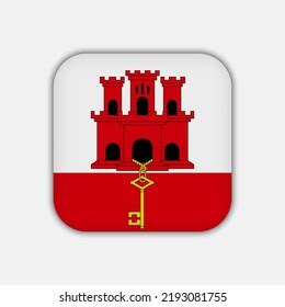 3d Button Flag Gibraltar Vector Illustration Stock Vector Royalty Free