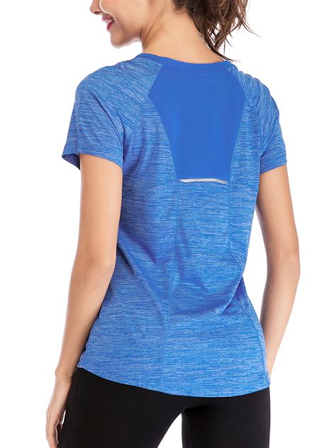 Sayfut Womens Dry Fit Athletic Shirts Short Sleeve Moisture Wicking