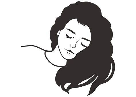 Black Icon Girl Sleeping On The Bed Flat Vector Illustration 18722779