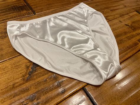 Vintage White Satin Bikini Panties Etsy