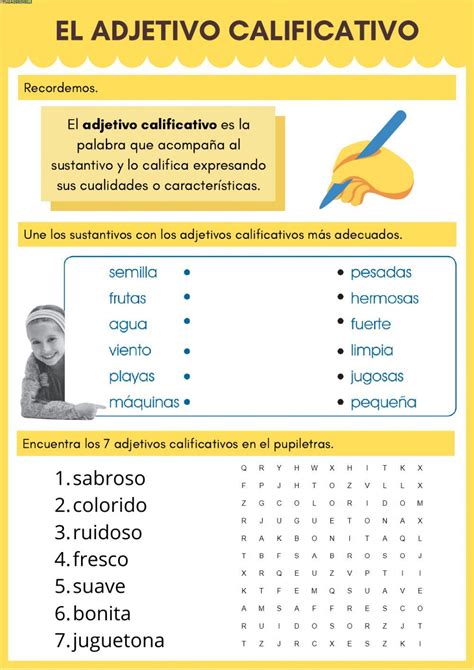 El Adjetivo Calificativo Ficha Interactiva Spanish Reading