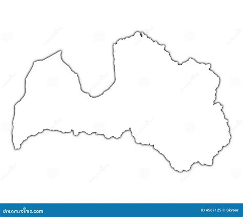 Latvia Outline Map Stock Illustration Illustration Of Chart