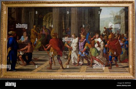 Paris France Louvre Museum French Paintings On Display In Art Stock