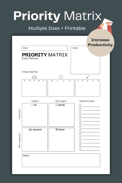 Priority Matrix Eisenhower Matrix Decision Matrix Etsy Sweden In 2024