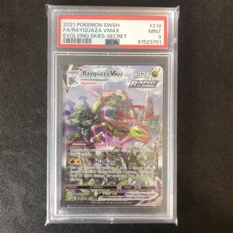 Psa Pok Mon Tcg Rayquaza Vmax Evolving Skies Holo Secret