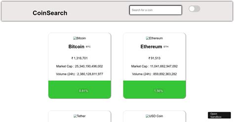 Crypto Tracker Codesandbox