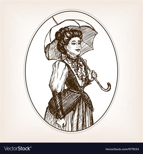 Vintage Lady Drawing