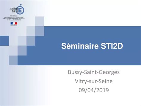 PPT Séminaire STI2D PowerPoint Presentation free download ID 9290411