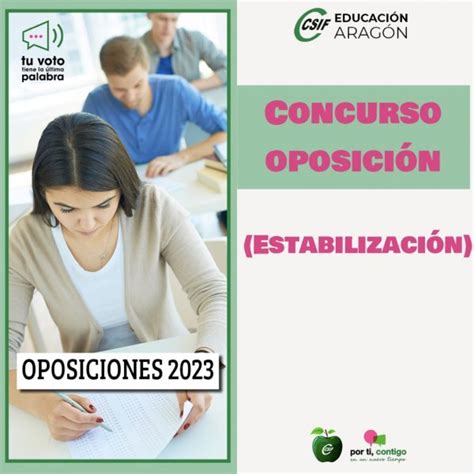 CSIF OPOSICIONES DOCENTES ESTABILIZACIÓN ARAGÓN EEMM 2023