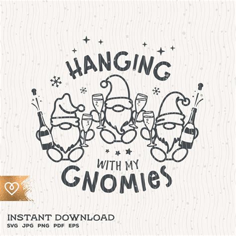 Hanging With My Gnomies Svg Funny Christmas Gnomes Png Cut Etsy Uk