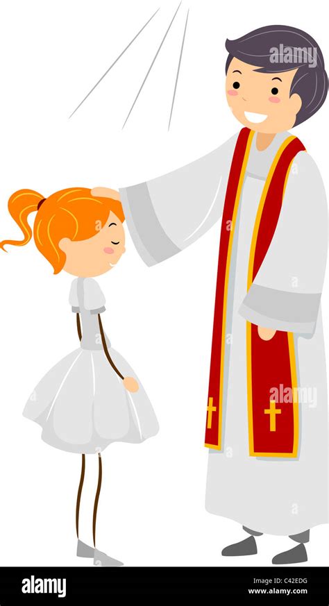 Illustration Of A Girl Going Through Confirmation Rites Stock Photo Alamy