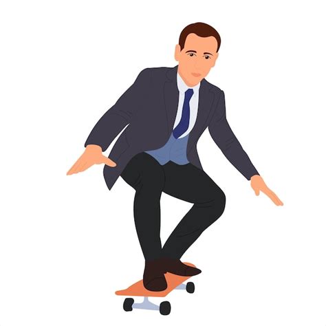 Premium Vector Man On Skateboard Flat Design Isolated Vector