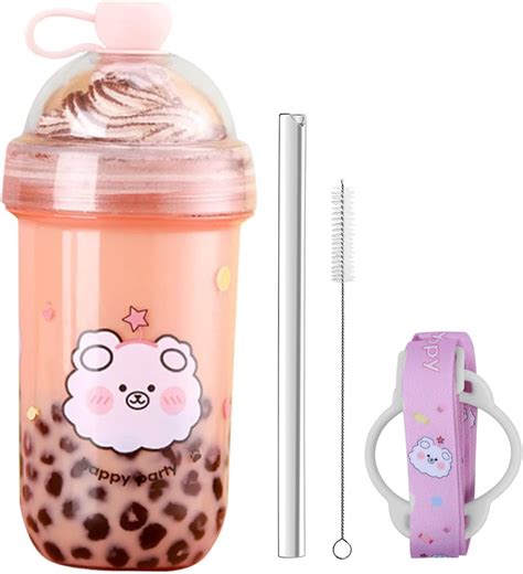 Kaishengyuan Silikon Bubble Tea Becher Trinkbecher Mit Deckel Und