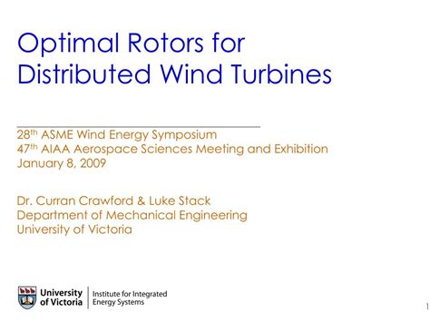 Ppt Optimal Rotors For Distributed Wind Turbines Powerpoint
