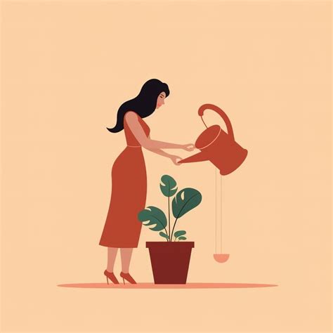 Premium AI Image | take care of plants vector illustration