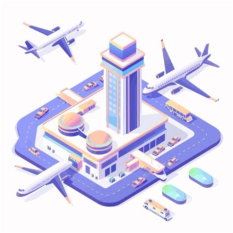 Premium Vector A Drawing Of A Building With Planes And A Building