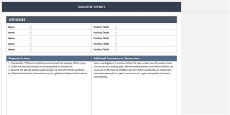 Incident Report Excel Template Incident Report Form Safety Management