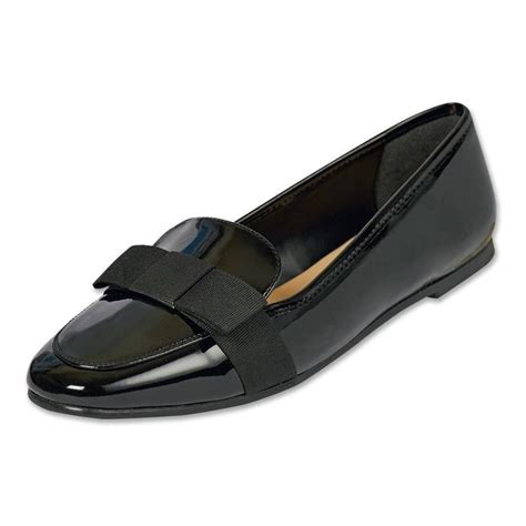 Calzado Dama Mujer Zapato Flat Casual Charol En Negro Comodo