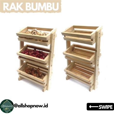 Jual Rak Bumbu Dapur Rak Susun Rak Bawang Rak TIngkat Kayu